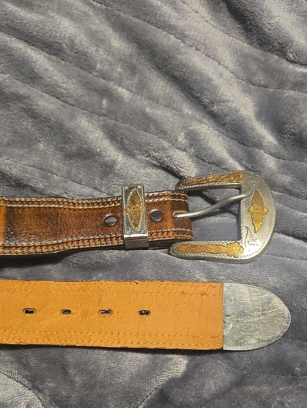 Lyntone-Vintage Cowhide Leather Embossed Lizard Print Western Belt-Size 34 - Picture 15 of 16